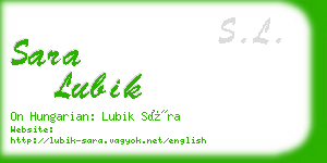 sara lubik business card